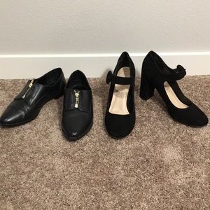 BUNDLED Sole Society black loafers AND heels